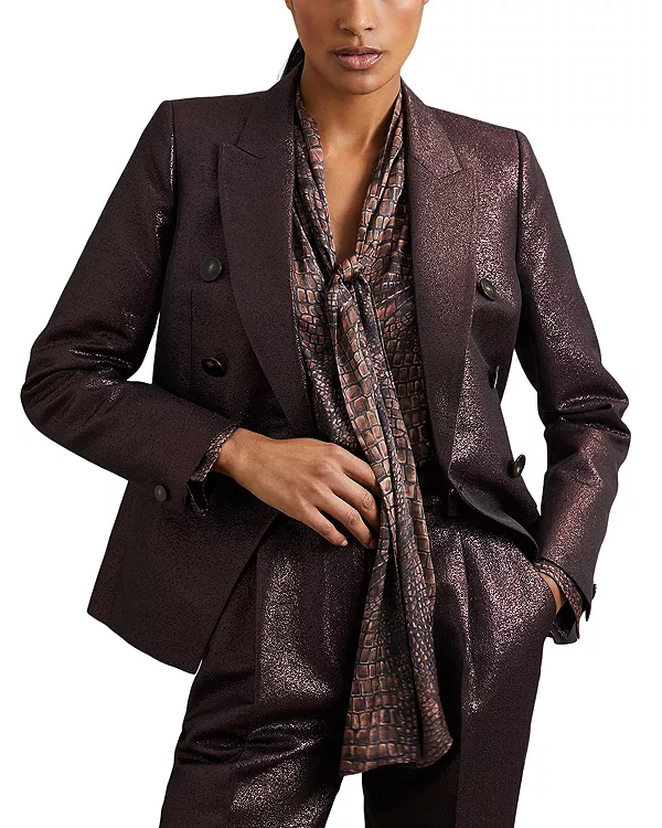 

Блузка Наоми с животным принтом Reiss, коричневый