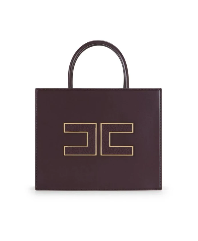 

Большая сумка-шоппер с логотипом Elisabetta Franchi, фиолетовый