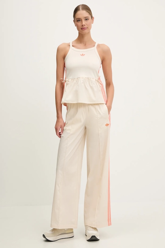 Широкие брюки Wideleg Pant Adidas Originals, бежевый — фото 2