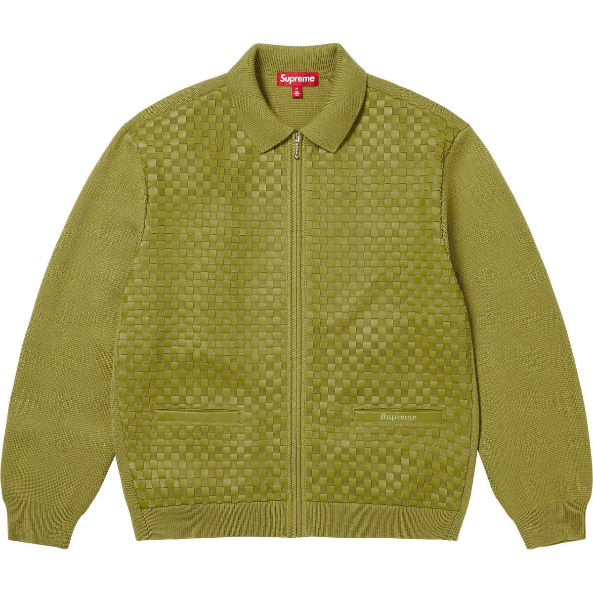 Кардиган из плетеной кожи с молнией FW24 Supreme, белый — фото 3