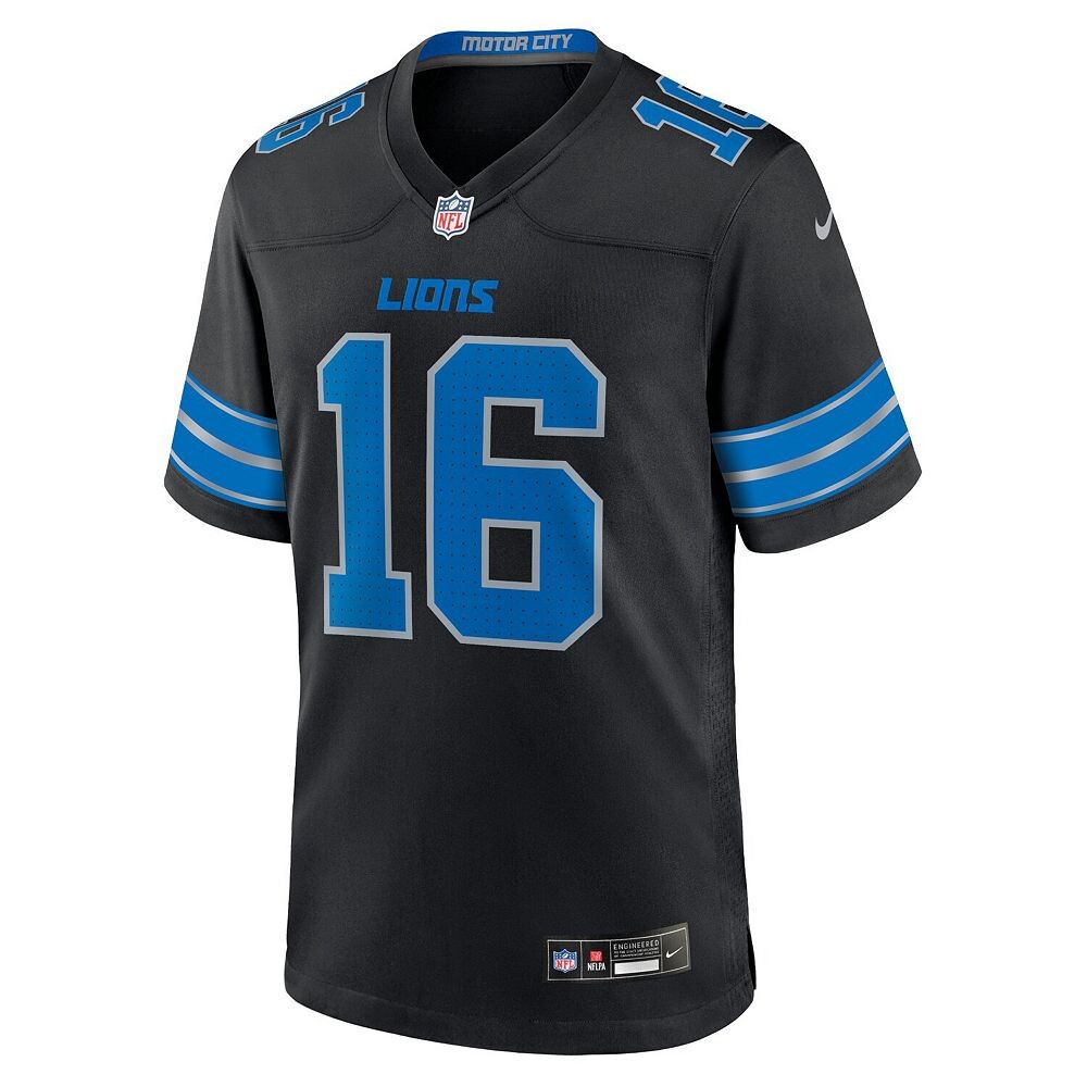 Мужская черная майка Nike Jared Goff Detroit Lions 2nd Alternate Game, цвет Lns Black — фото 3
