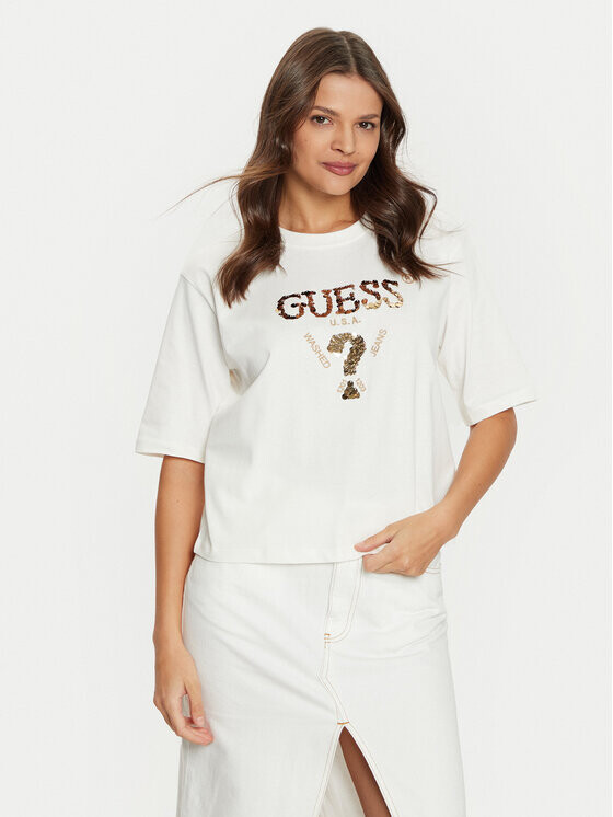 

Футболка свободного покроя Guess, экрю