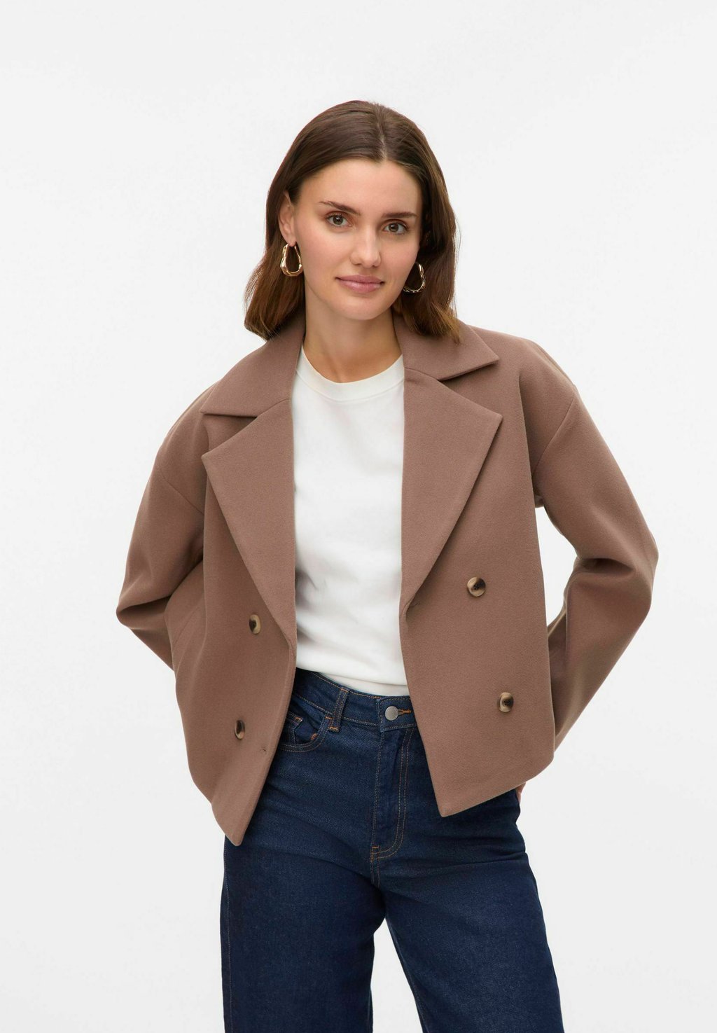

Короткое пальто VMCAYA SHORT JACKET Vero Moda, бежевый