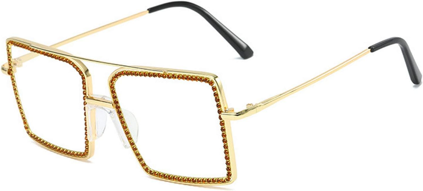 

Солнцезащитные очки Willochra Fashion Diamond Set с прозрачными линзами, женские, квадратной формы, с искусственными бриллиантами, ручная работа, защита от ультрафиолета UV400, Red