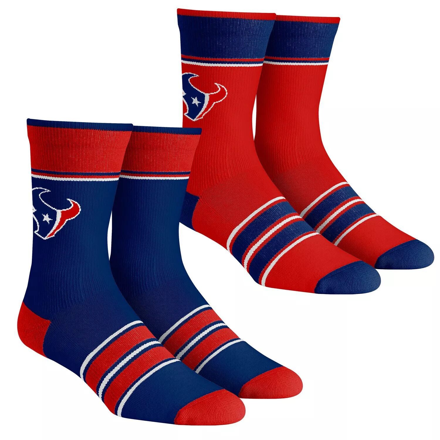 

Комплект из 2 носков в несколько полосок Youth Rock Em Houston Texans Team Crew Unbranded