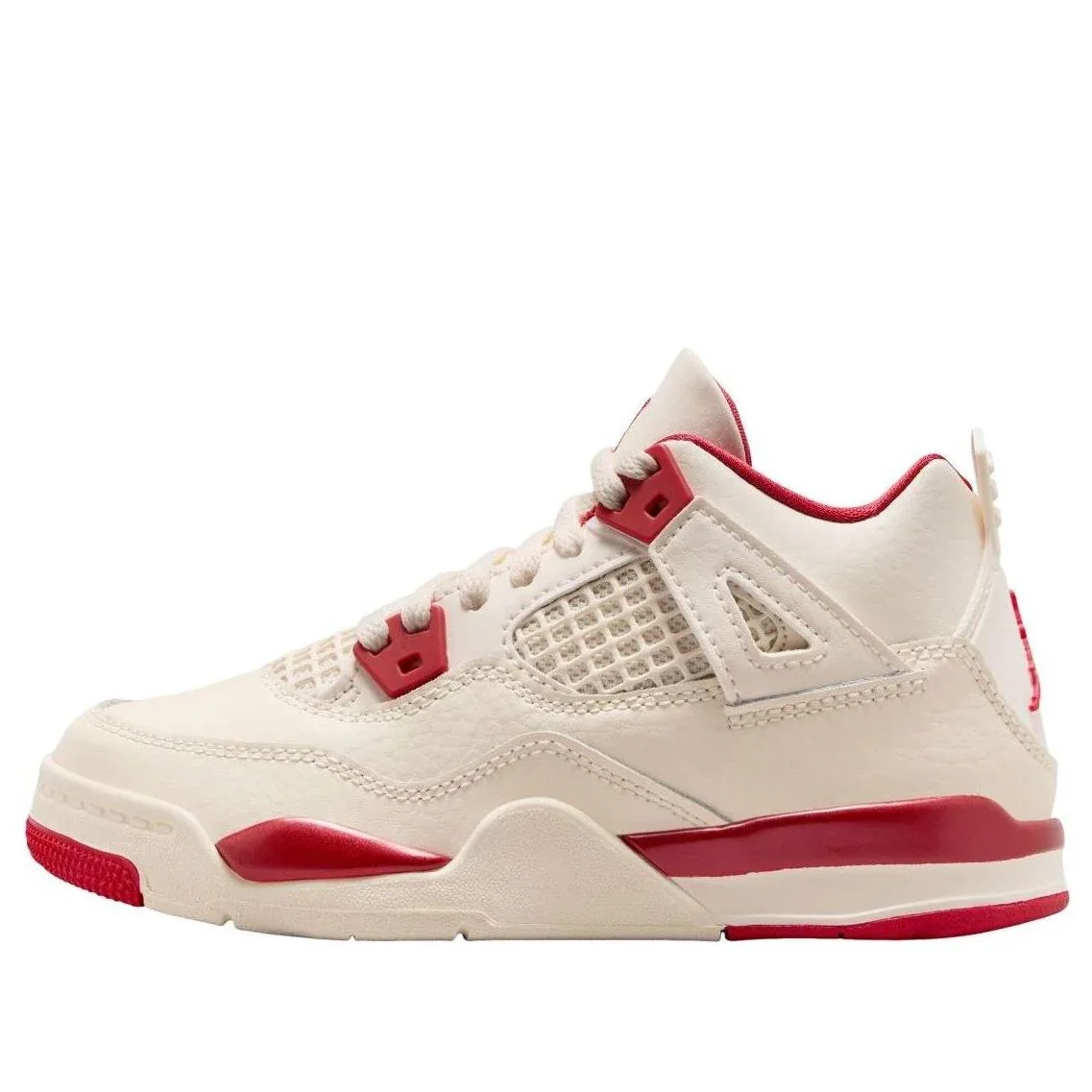 Кроссовки (PS) Air Jordan 4 'Pale Ivory Tough Red', белый