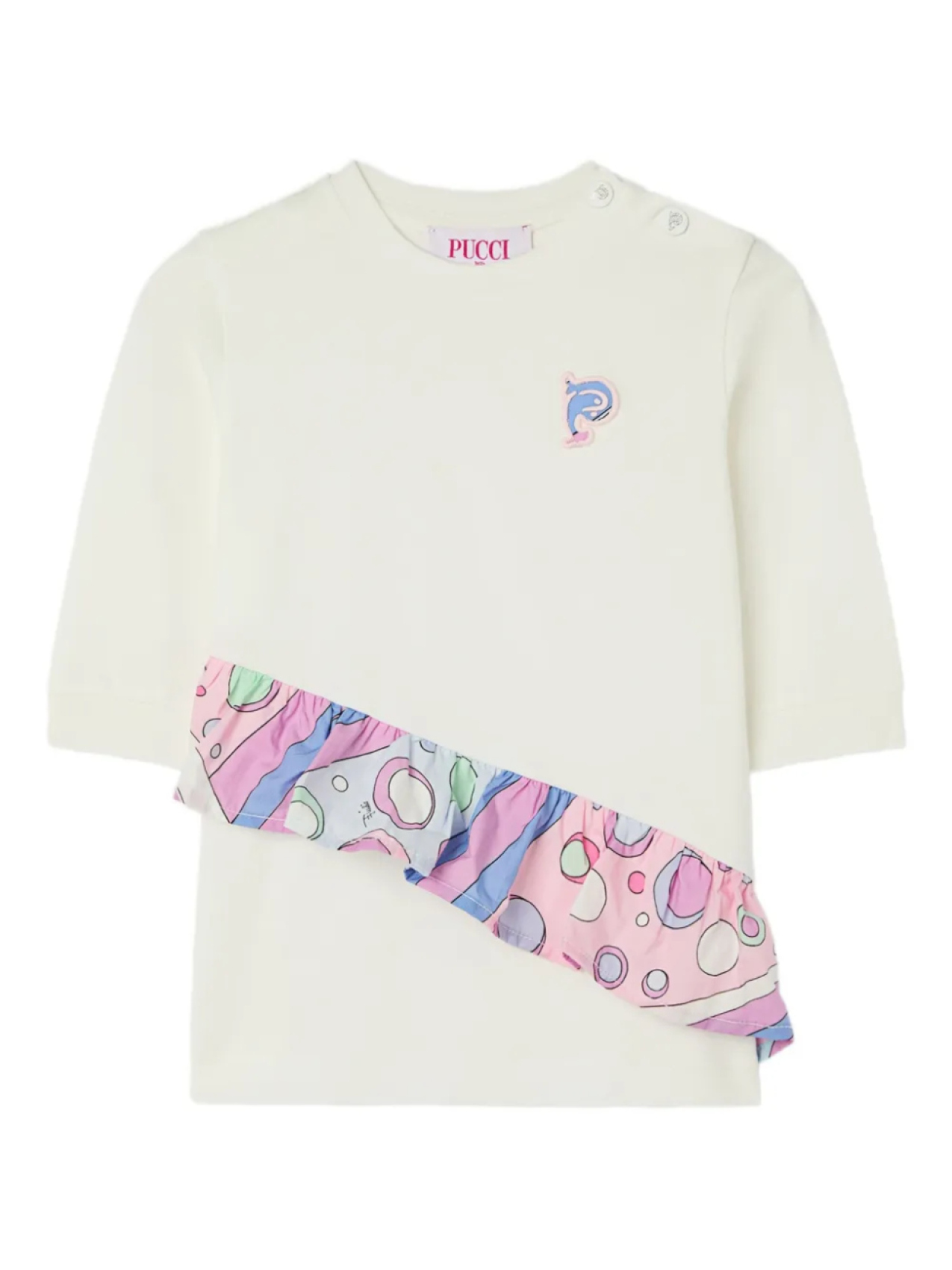 

Платье из джерси с принтом Фонтане PUCCI Junior, белый