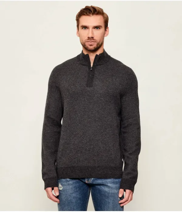 Шерстяной свитер H-Hettore regular fit Boss, графитовый