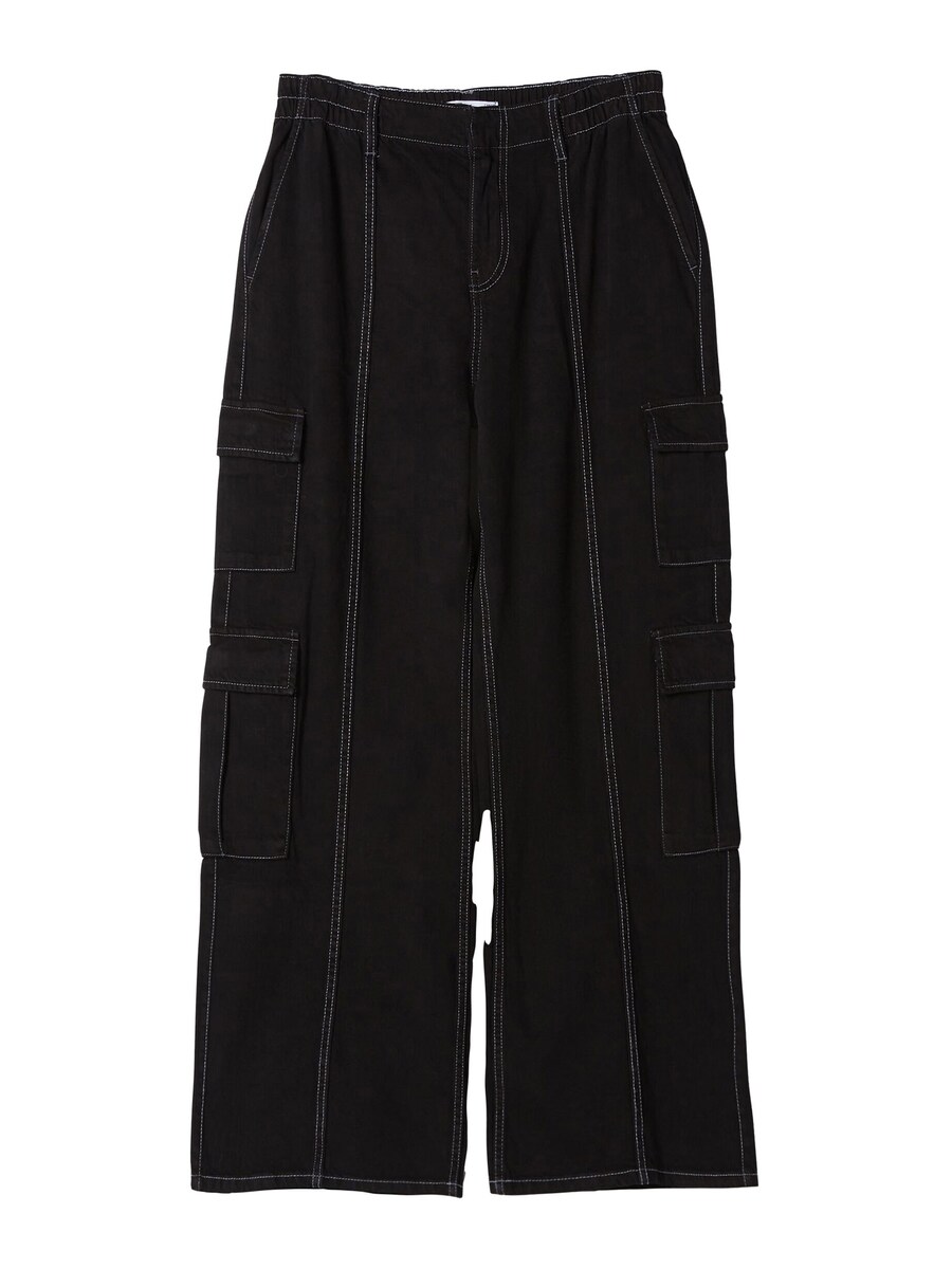 

Широкие джинсы-карго Bershka, черный