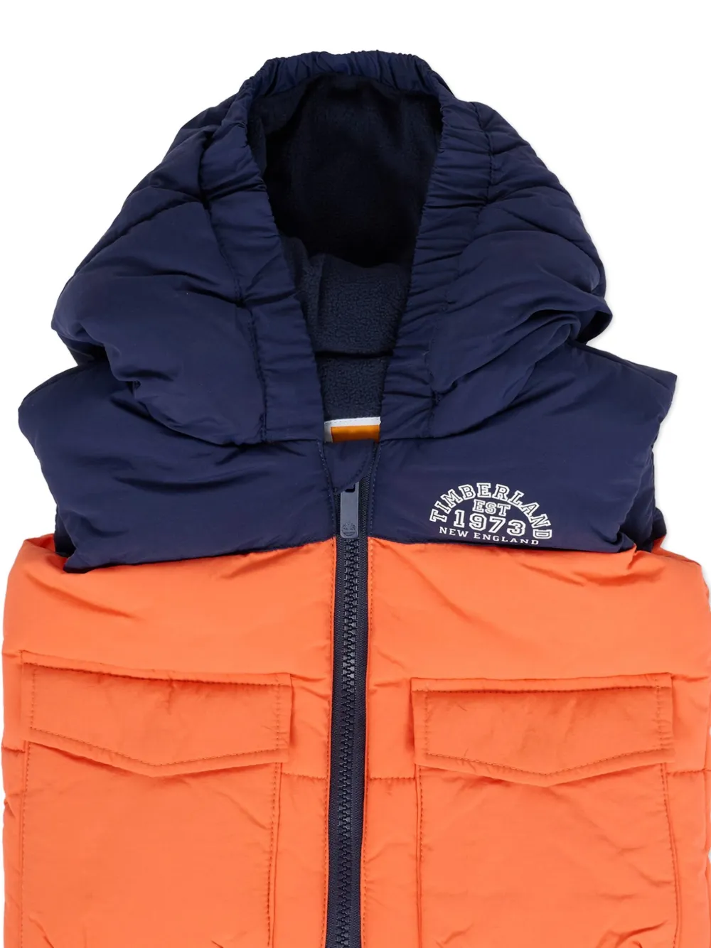 Жилет с капюшоном и карманами Timberland Kids, оранжевый — фото 3