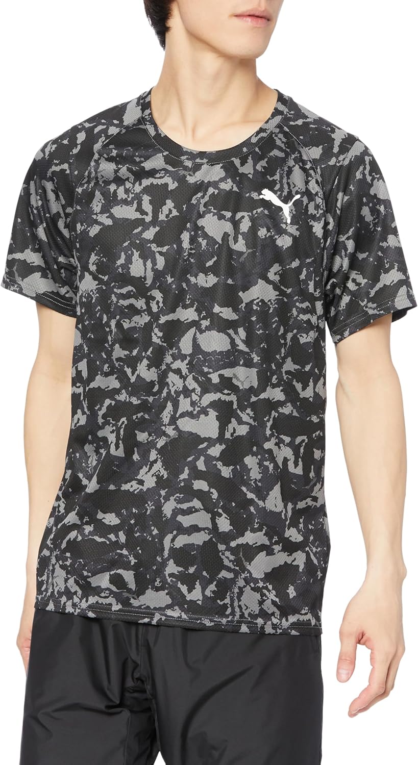 

Мужская футболка PUMA FIT ULTRABREATHE AOP SS (525533) для тренировок и бега, черный