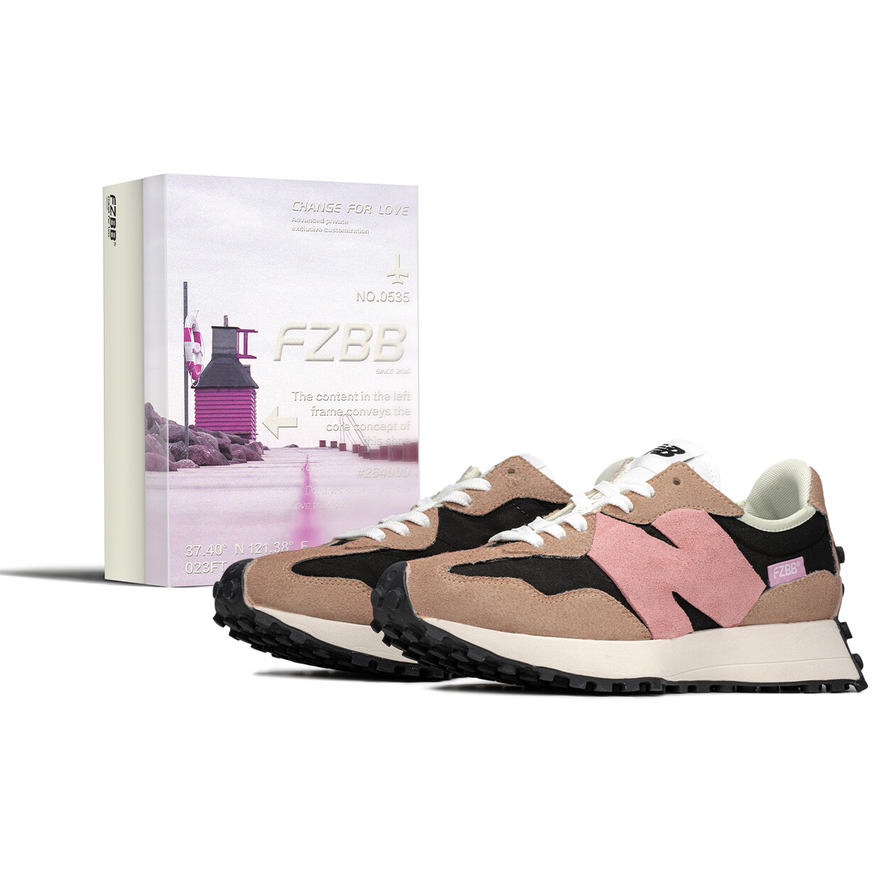 

Кроссовки NB 327 унисекс с низким верхом, черные/розовые New Balance