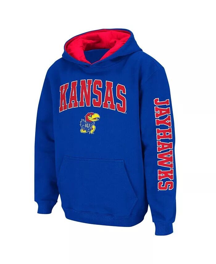 Пуловер с капюшоном Big Boys Royal Kansas Jayhawks 2-Hit Team Colosseum, синий — фото 2
