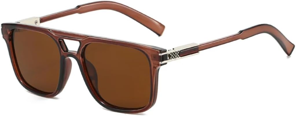 

Солнцезащитные очки для мужчин и женщин - защита UV400 - линзы с двойной перемычкой и градиентным покрытием для занятий спортом на открытом воздухе и вождения DSVIGF, Brown Tea