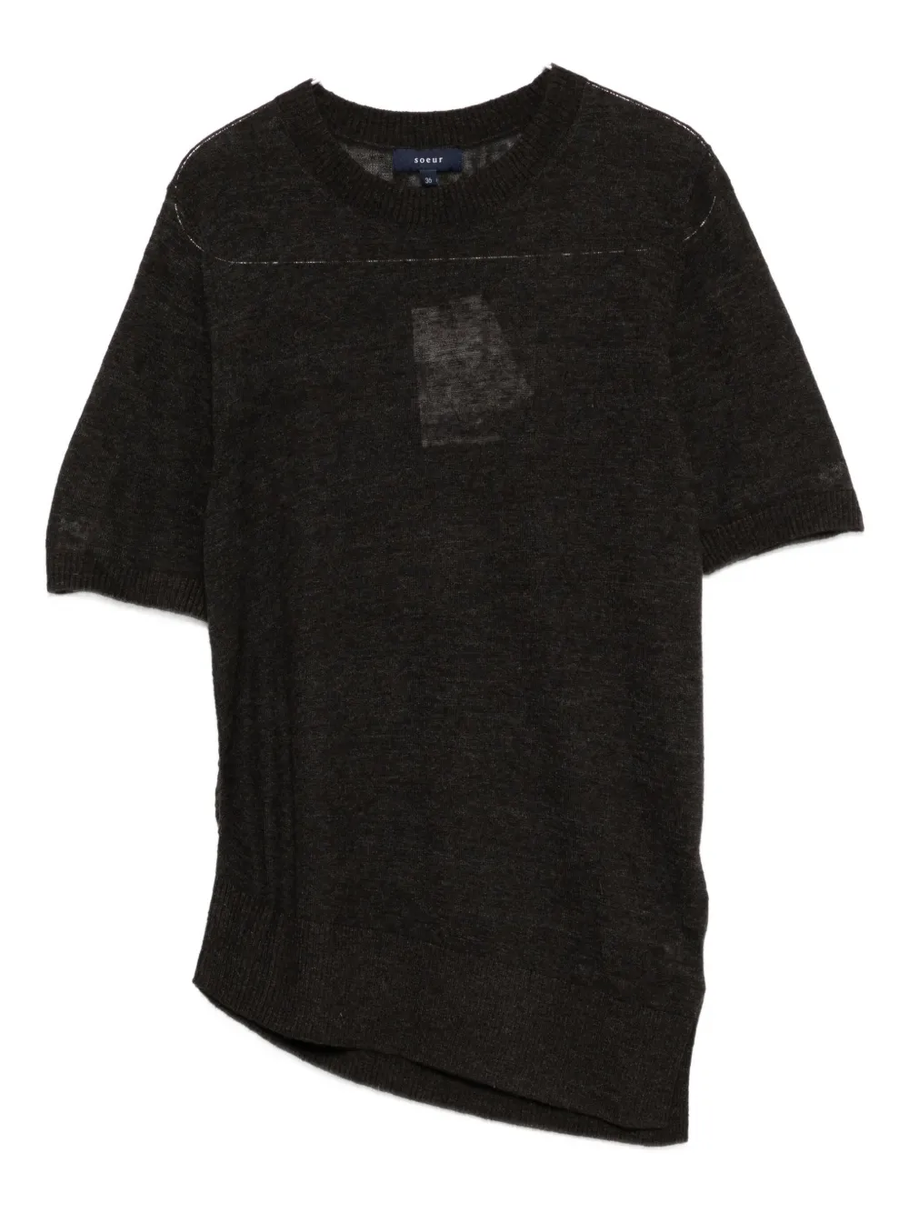 

Футболка с короткими рукавами и асимметричным подолом Soeur, коричневый