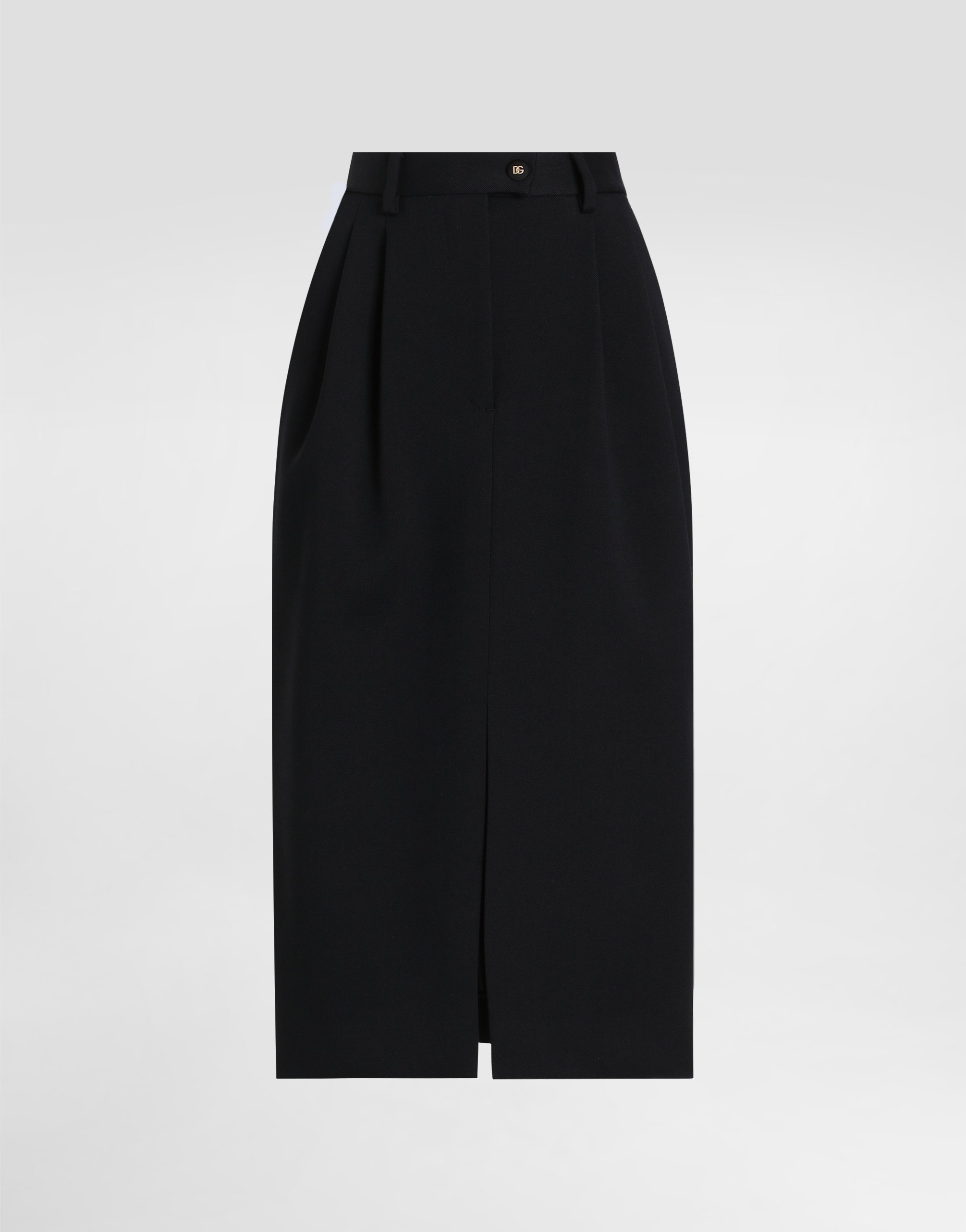 

Шерстяная юбка-карандаш миди DOLCE & GABBANA, черный