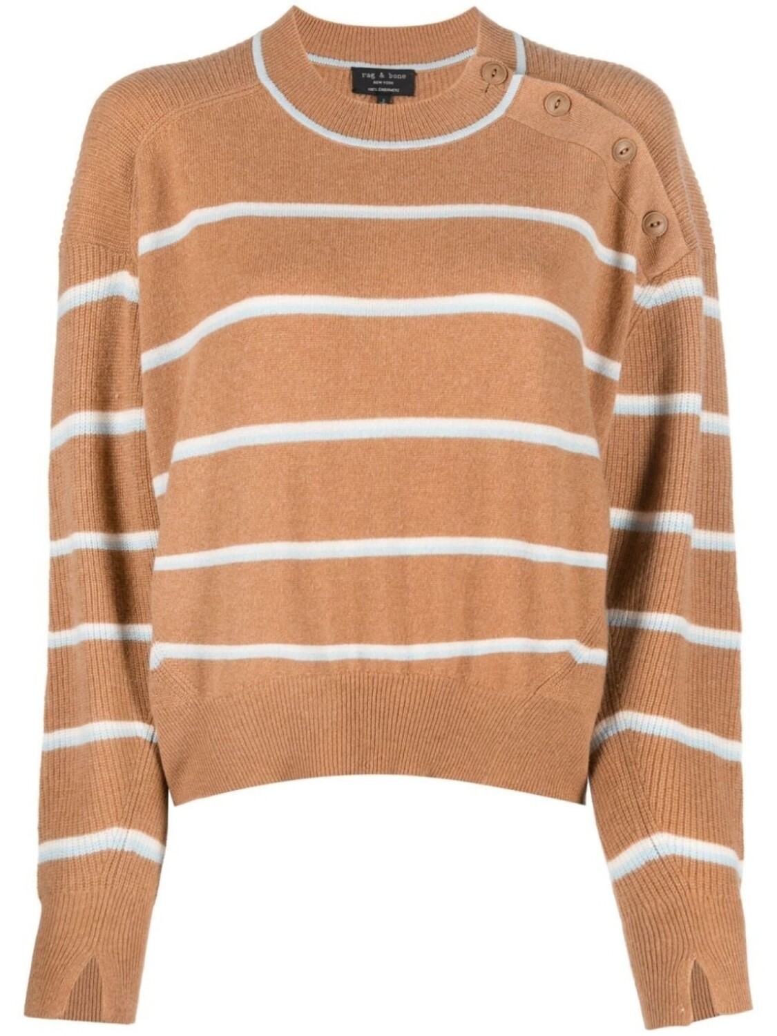 

rag & bone кашемировый джемпер в полоску, коричневый