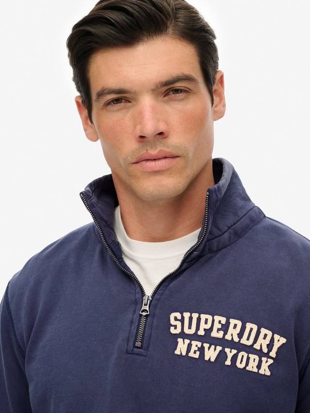 Винтажный спортивный полу-зип худи Superdry, Lauren Navy — фото 4