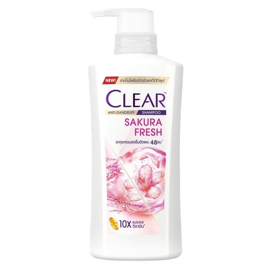 

Clear Шампунь против перхоти Сакура Свежий 400 мл. แชมพูขจัดรังแค หอมสดชื่น, Pink