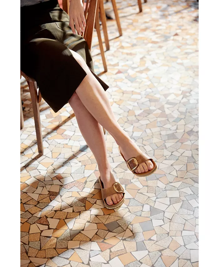 Женские сандалии Madrid Big Buckle от Finish Line Birkenstock, коричневый/бежевый — фото 2