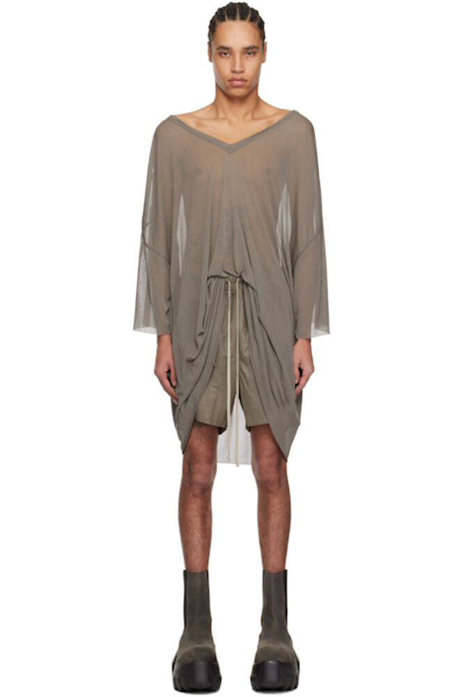 

Серая футболка Hollywood V Tommy Rick Owens