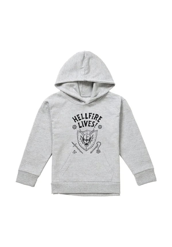 Худи stranger things hellfire graduation Netflix, Mottled Light Grey