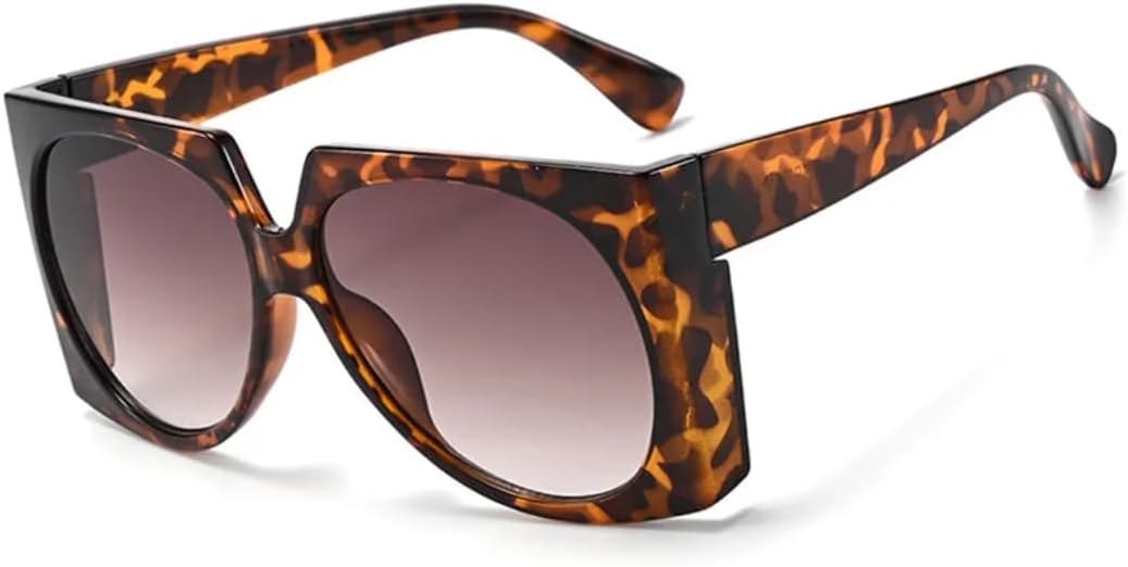 

Крупные солнцезащитные очки для мужчин и женщин в стиле панк, солнцезащитные очки с защитой от УФ-излучения UV400, винтажные солнцезащитные очки с градиентным переходом, модные тренды в мире очков TKKTLLT, Leoaprd-brown