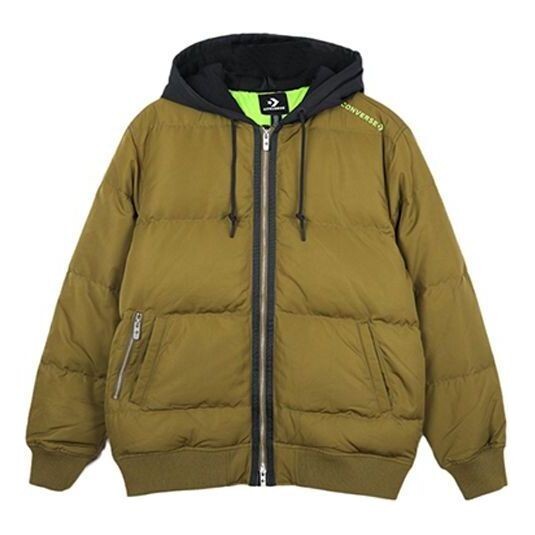 

Куртка court down bomber jacket 'olive green' Converse, зеленый