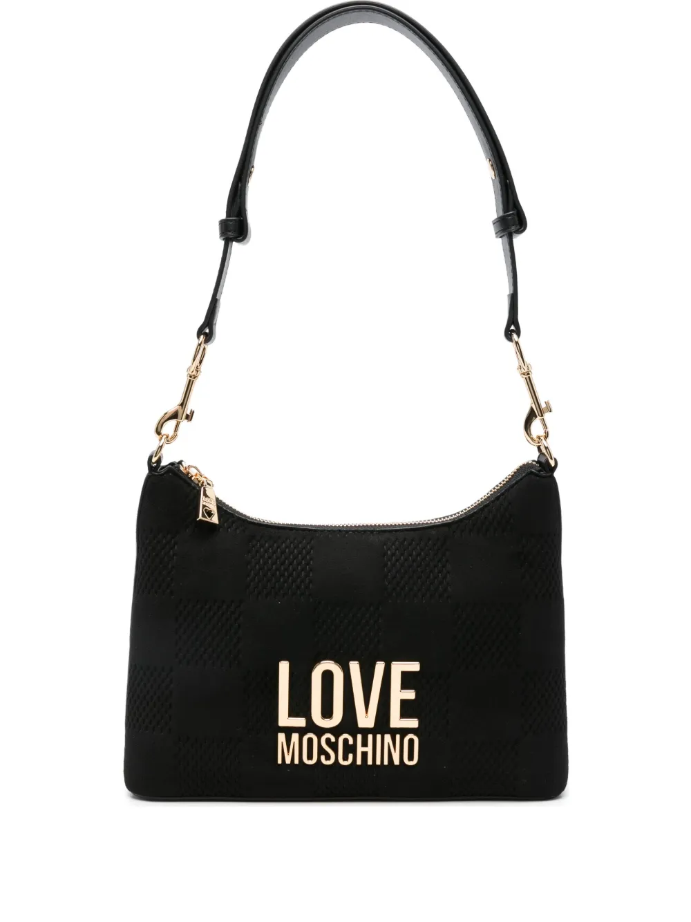 

Клетчатая сумка на плечо с логотипом Love Moschino, черный
