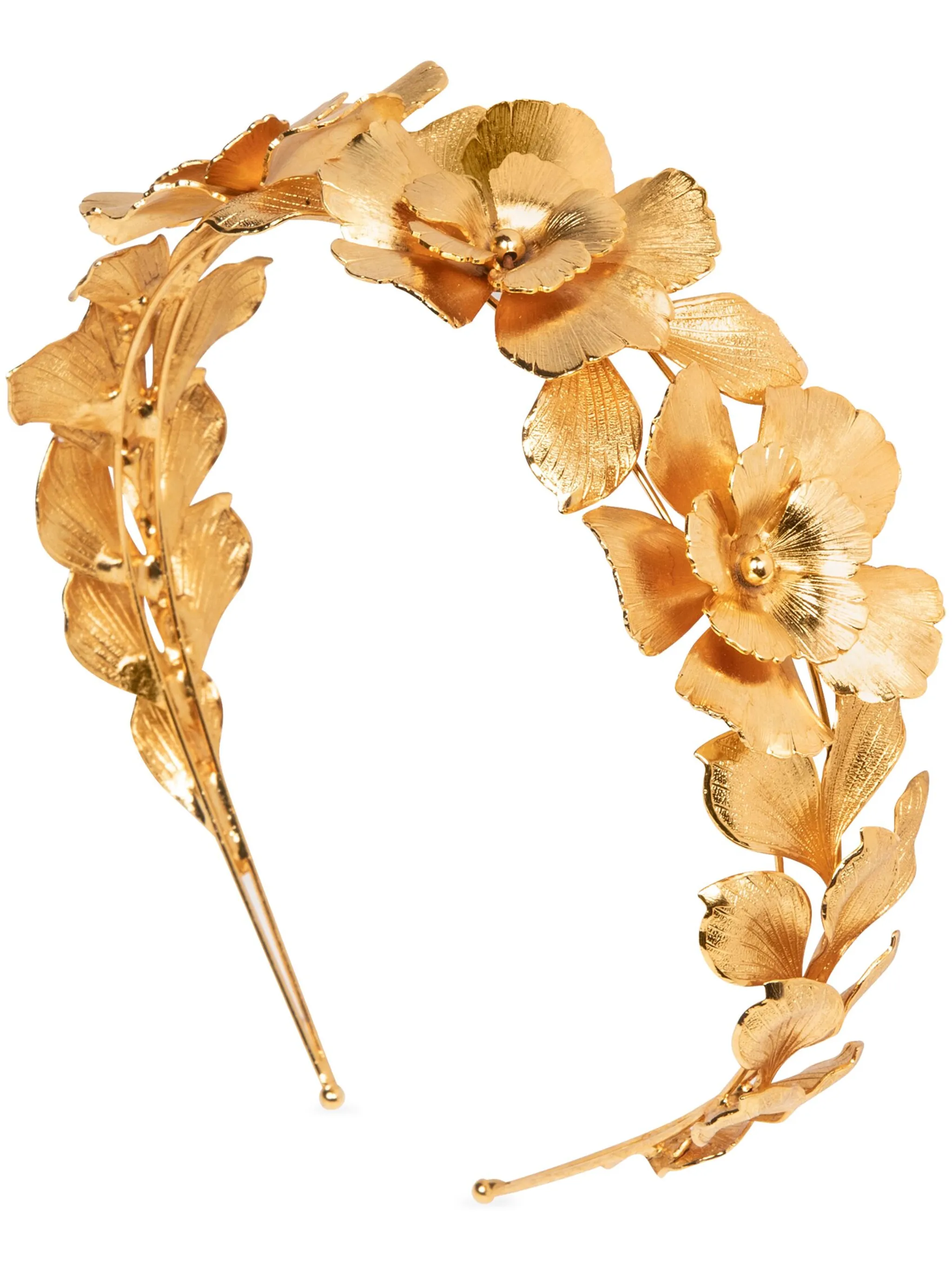 

Ободок Rowena с цветочным декором Jennifer Behr, золотистый