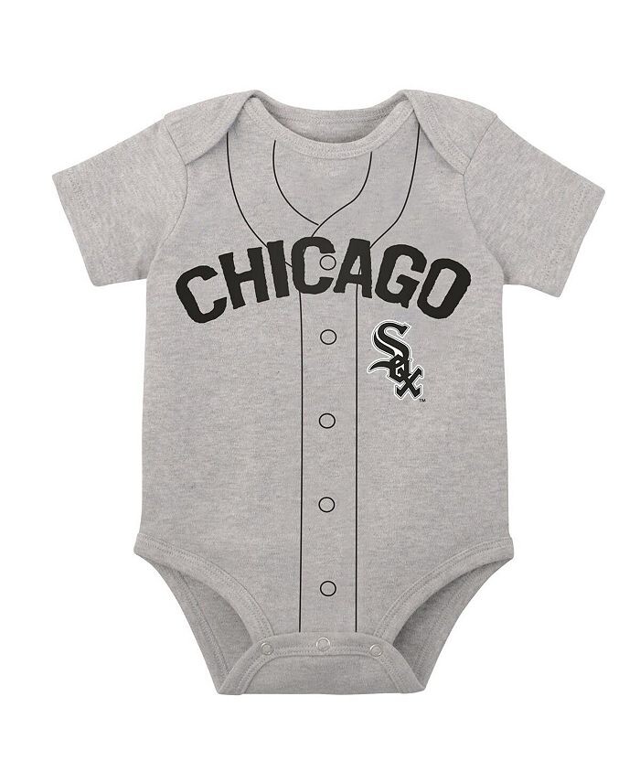 Комплект из двух комбинезонов боди Little Slugger для мальчиков и девочек белого, серо-хизерового цвета Chicago White Sox Outerstuff, белый — фото 2
