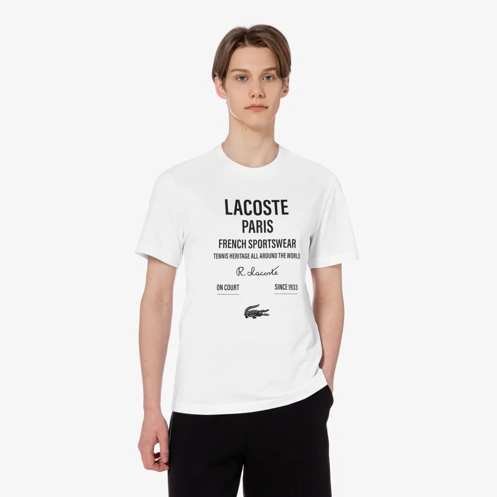 Футболка мужская Lacoste Lettering Graphic Print, белый