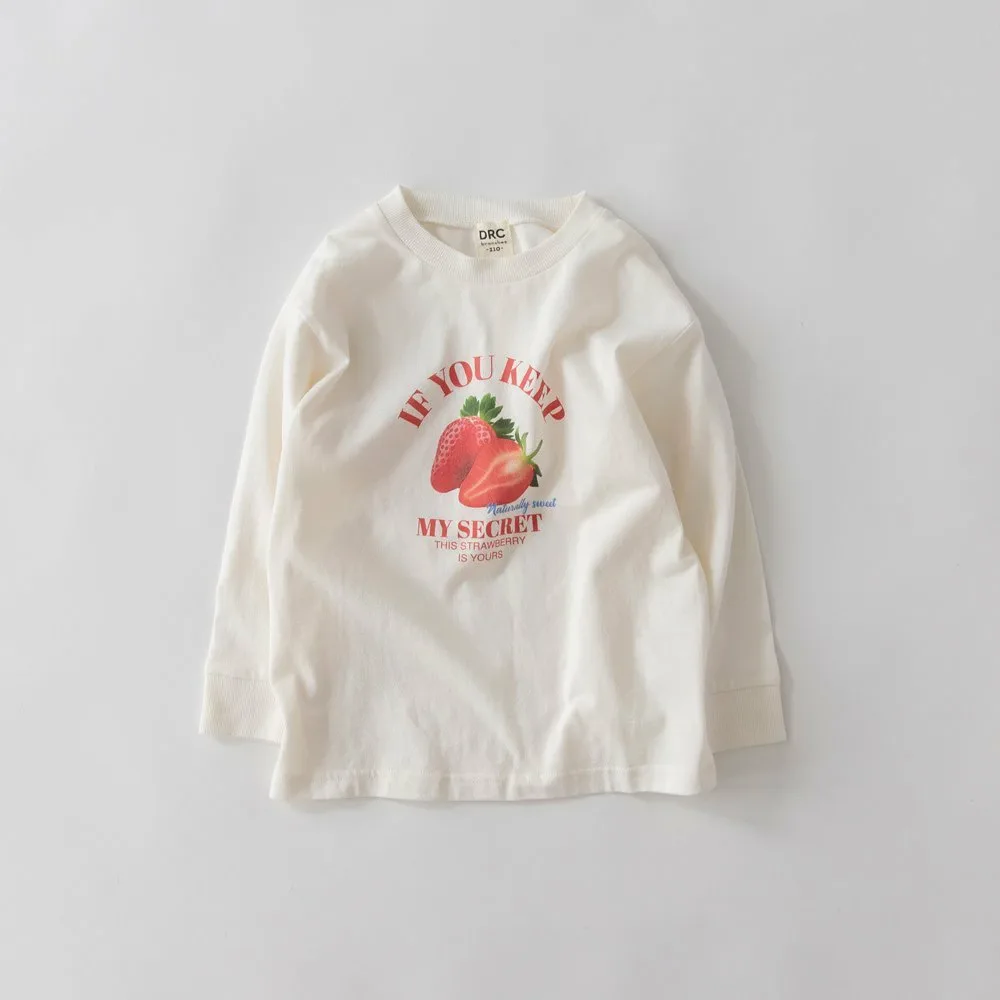 Футболка с длинными рукавами с различными графическими принтами Branshes, 91: Off-white_Strawberry