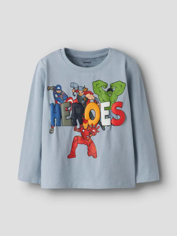 Футболка с длинными рукавами flint marvel Name It, Blue Fog