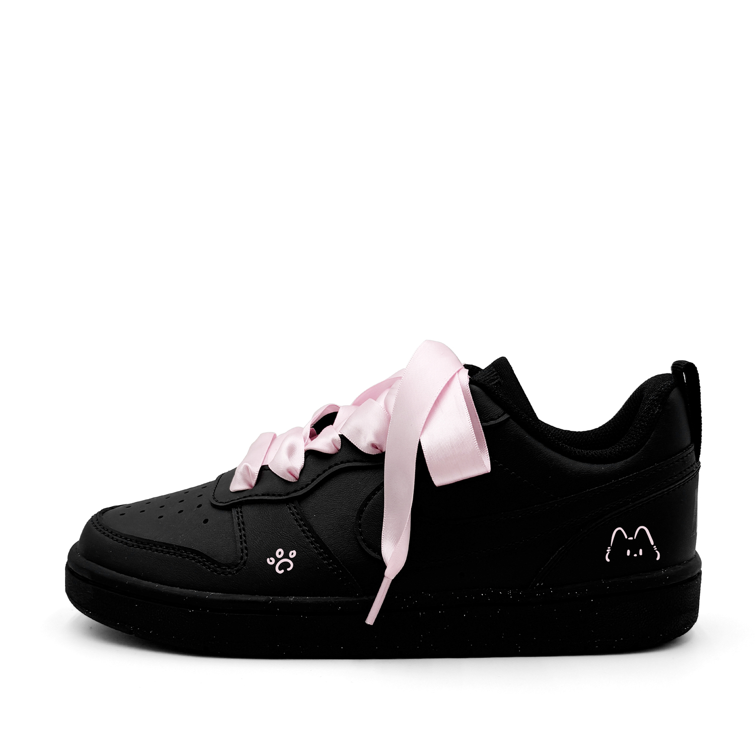 

Nike Детские низкие скейтбордистские кроссовки Court Borough Little Good Cat из кожи, нескользящие и износостойкие, черные