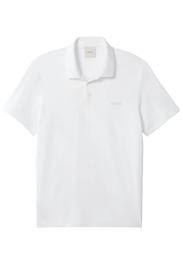 Облегающая рубашка-поло с нашивкой и логотипом supima Calvin Klein, Bright White — фото 4