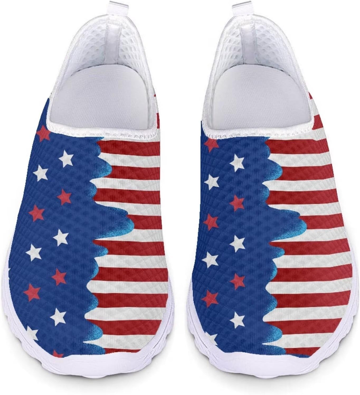 

Кроссовки для ходьбы для женщин и мужчин, спортивные кроссовки, плоская сетчатая обувь, дышащие кроссовки Xixirimido, Usa Flag Star
