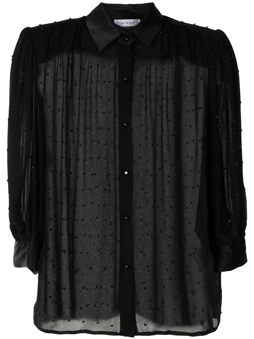 

Блузка Rey с длинными рукавами ANINE BING, черный