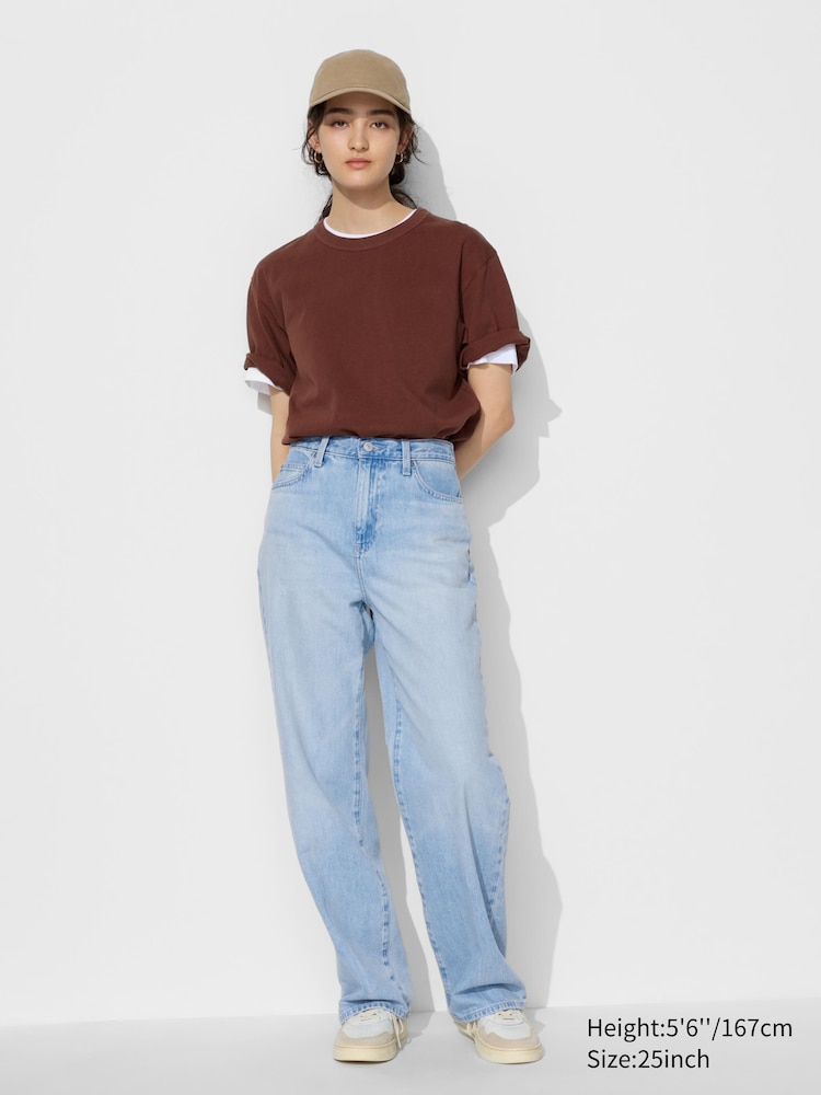 

Широкие прямые джинсы Uniqlo, цвет 62 синий