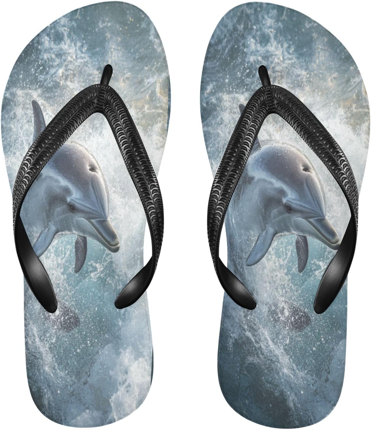 

Вьетнамки Jumping Dolphin для пляжа с водой, душем, резиновые нескользящие летние шлепанцы для женщин и мужчин, для прогулок Sinestour, Jumping Dolphin Water