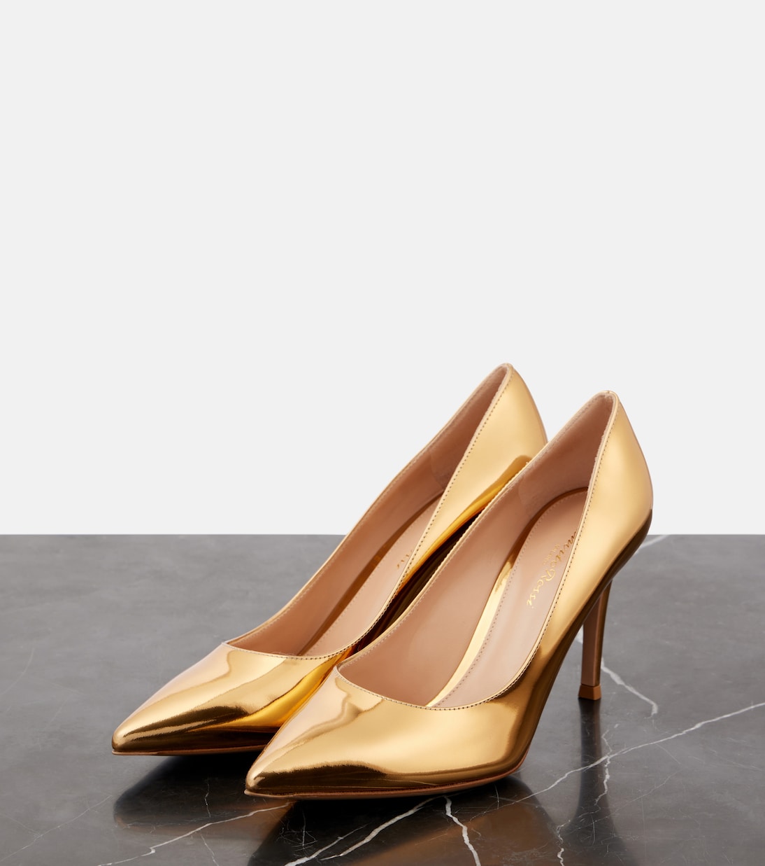 Туфли-лодочки Gianvito 85 из металлизированной кожи Gianvito Rossi, Mekong — фото 4