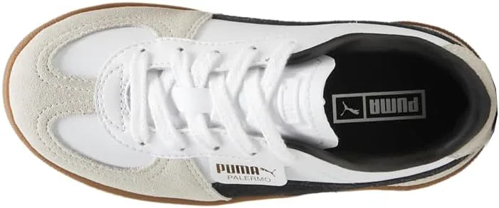 Детские кроссовки PUMA Palermo на шнуровке для мальчиков, повседневные - розовые, белый/серый — фото 4