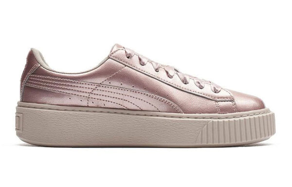 Кроссовки basket platform metal pink Puma, розовый — фото 2