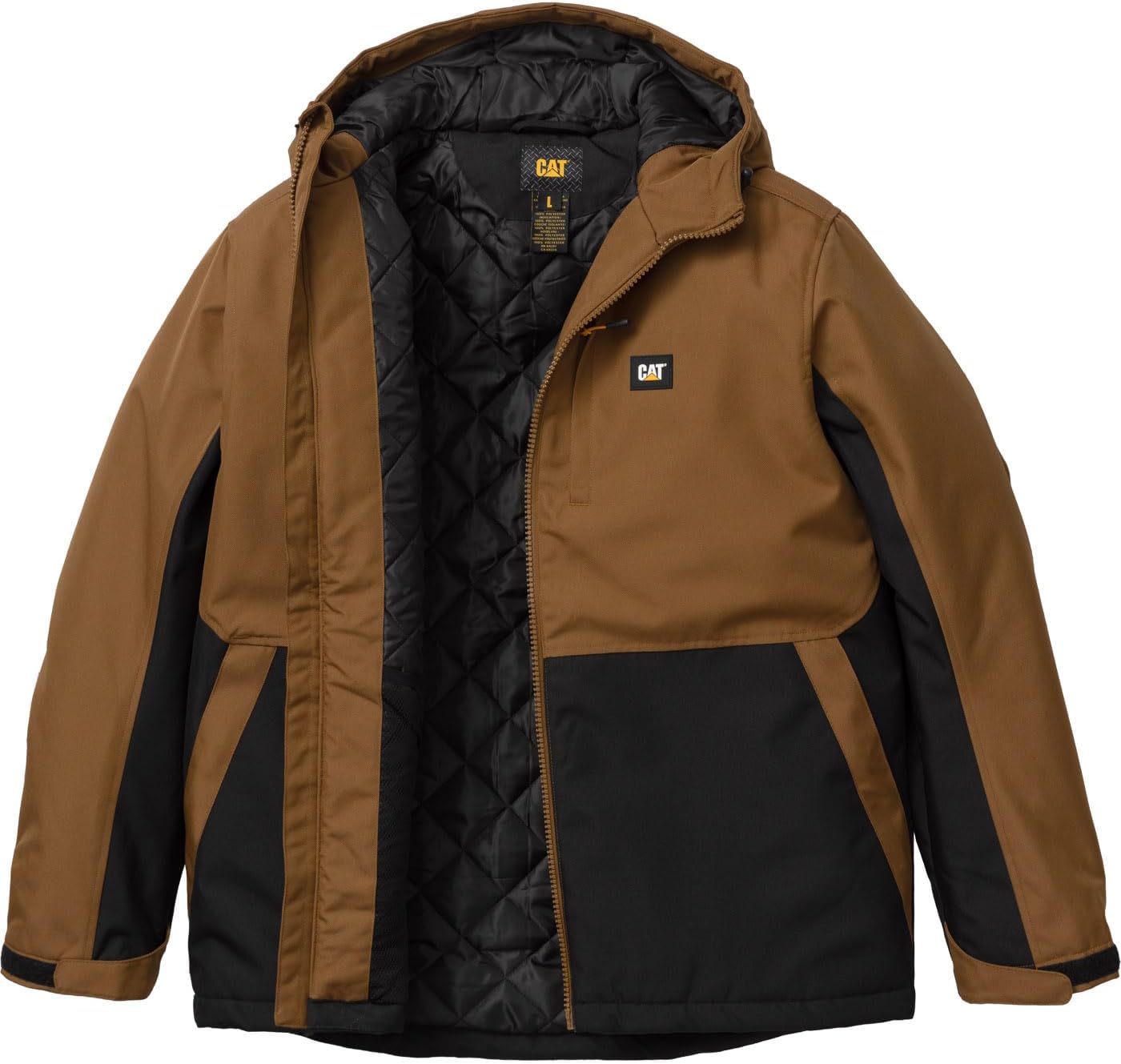 

Мужская куртка CAT с цветными блоками, водоотталкивающая, Bronze-Black