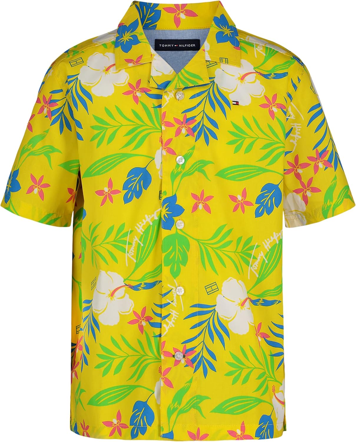 

Рубашка Tommy Hilfiger Blue Skies с короткими рукавами для мальчиков (для детей старшего возраста), Vacay Starfruit