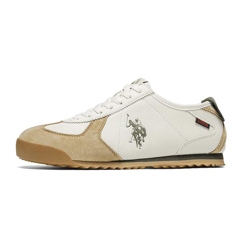 

U.S. POLO ASSN. Износостойкие и легкие мужские кэжуал кеды лоу-топ в цвете белый умбра, цвет White Umber
