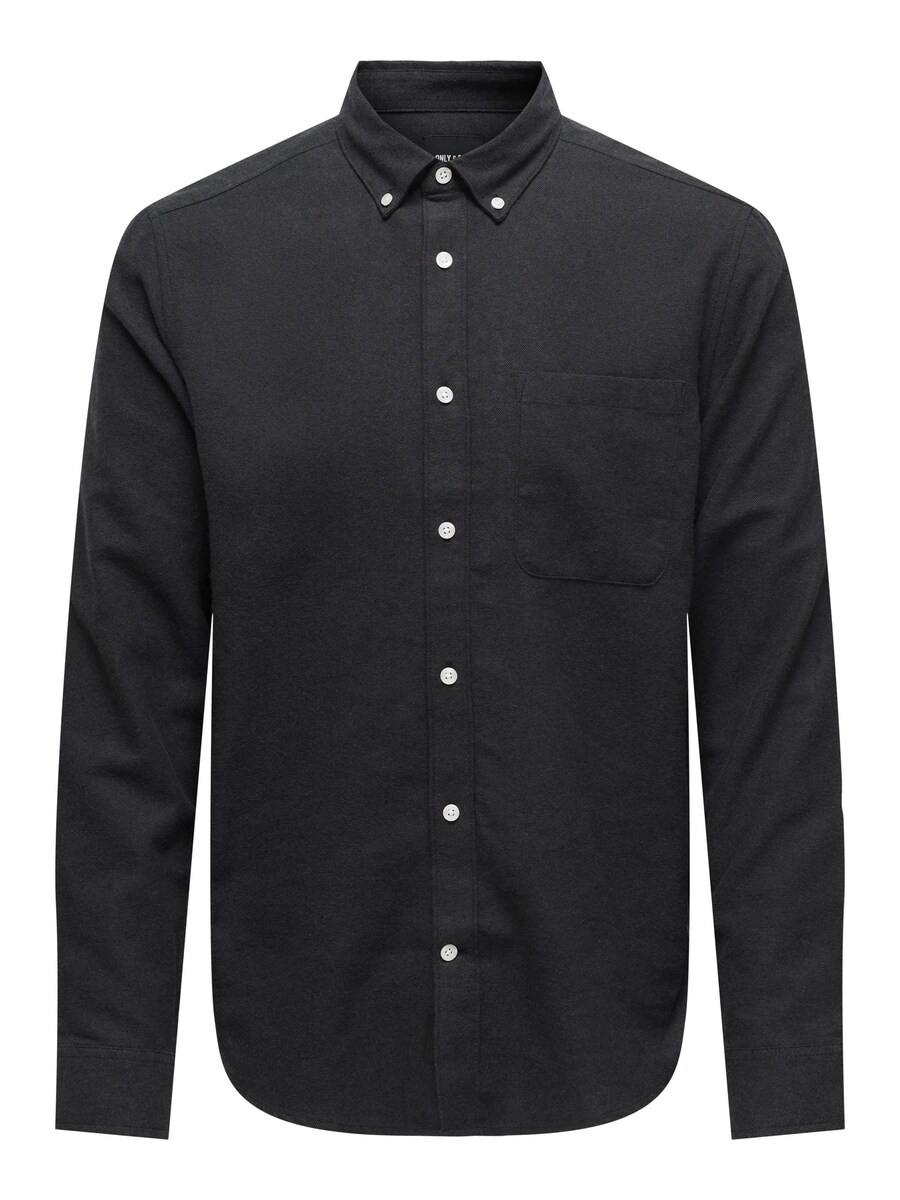 

Повседневная рубашка Only & Sons Slim fit Button Up Shirt Onsgudmund, черный
