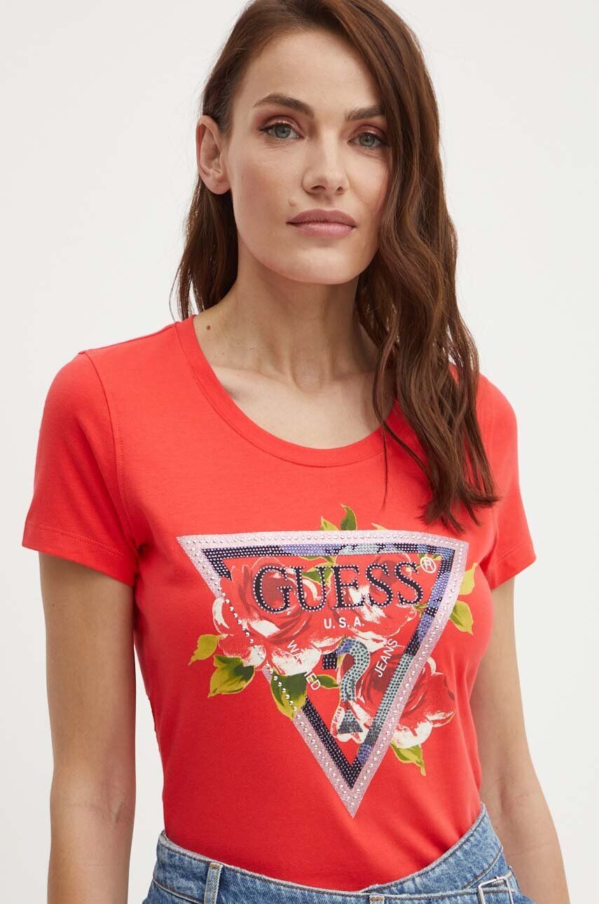 

Футболка РОЗЫ Guess, красный