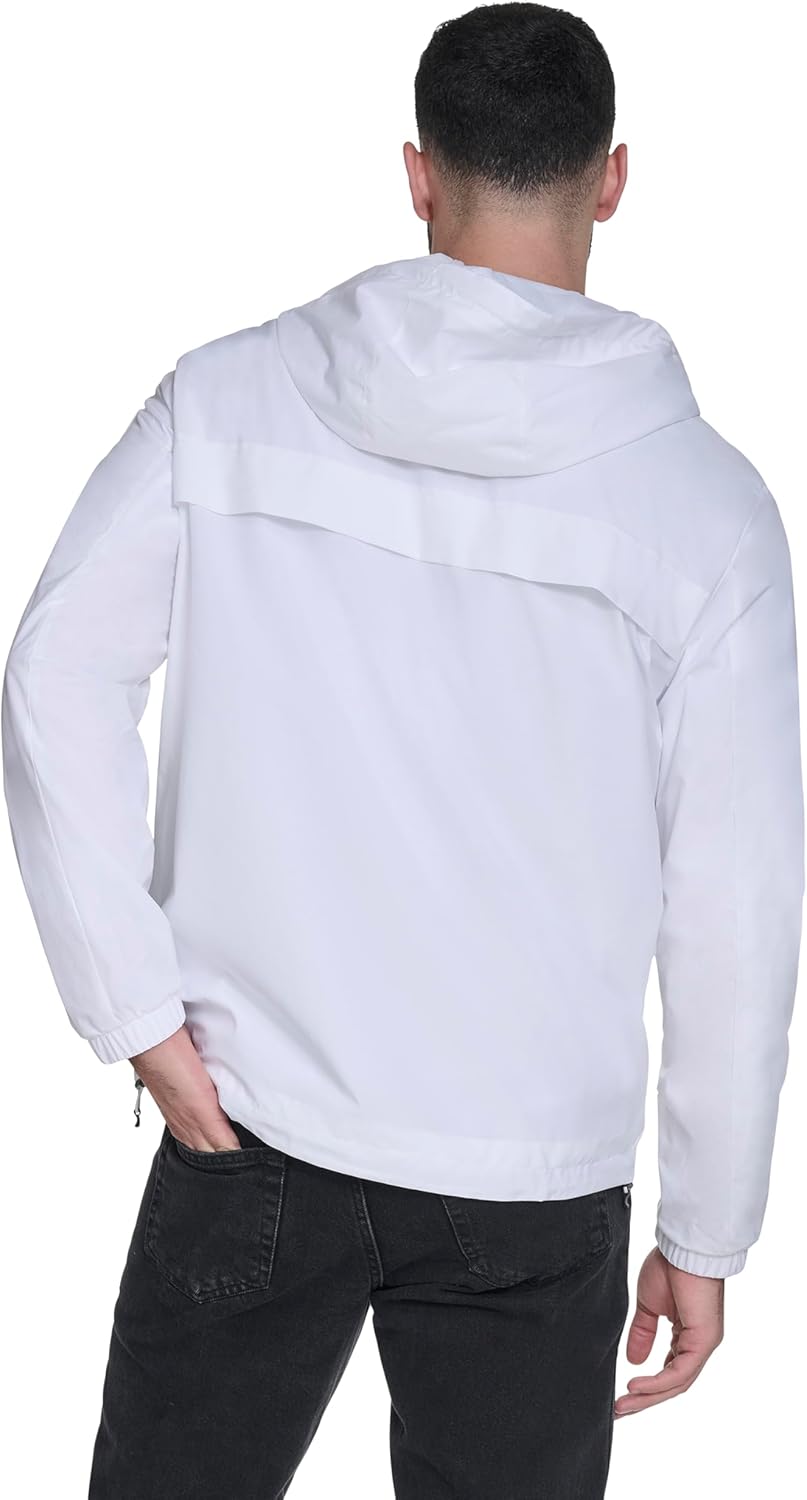 Мужская спортивная ветровка Calvin Klein с регулируемым капюшоном, White — фото 4