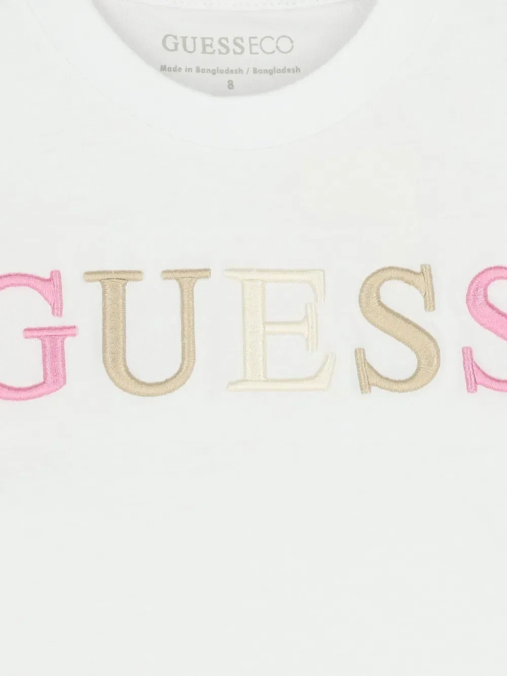 Футболка с вышивкой Guess Kids, белый — фото 3